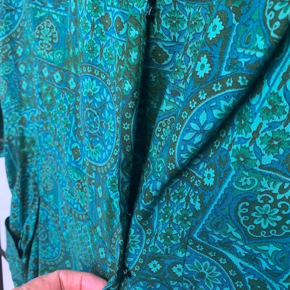 RELOMS Vintage Mandala Paisley Button Down Dress Green Women's Size 20 - Picture 4 of 12